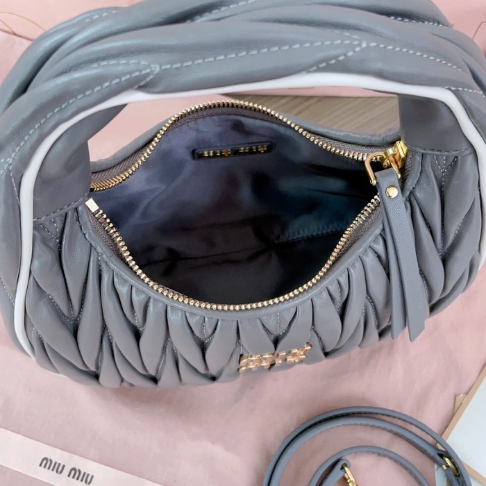 Wander Matelassé Nappa Lleather Hobo Bag“23*13*7CM”-059=