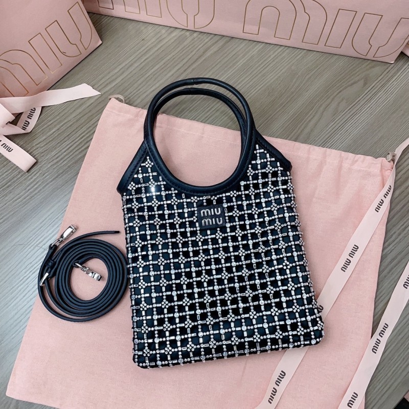 IVY Crystalised Net Leather Bag“24*20CM”-028=