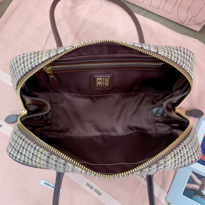 Beau Tartan Top-Handle Bag“28*12*9CM”-058=