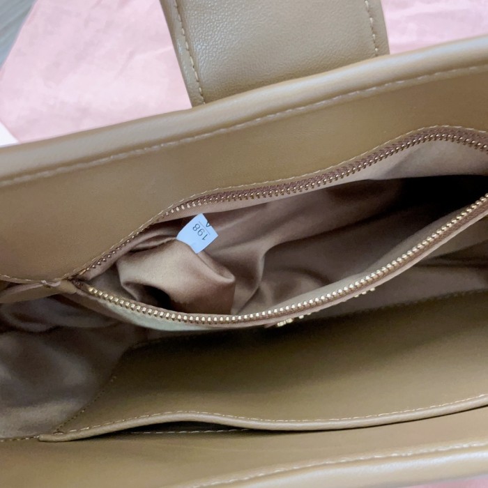 Matelassé Nappa Leather Handle Bag“20*16*11CM”-089=
