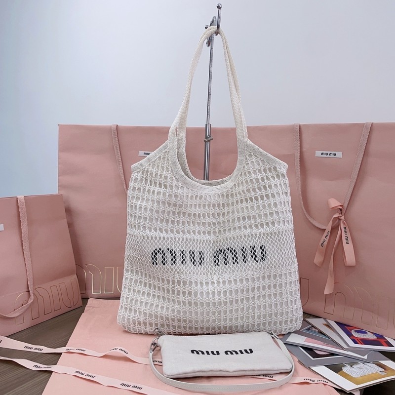 lVY Raffia-Effect And Linen Bag“40*35CM”-076=