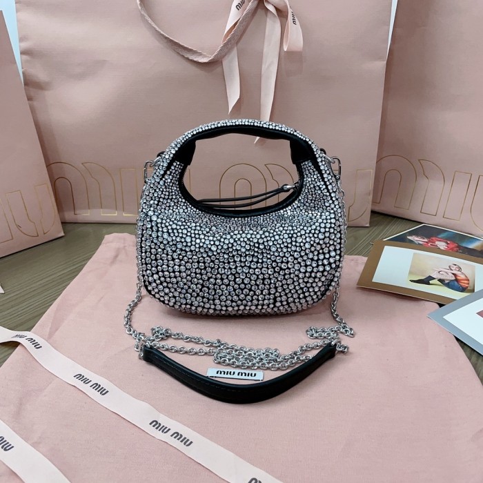 Wander Crystal-Embellished Shoulder Bag“17*10*6CM”-088=