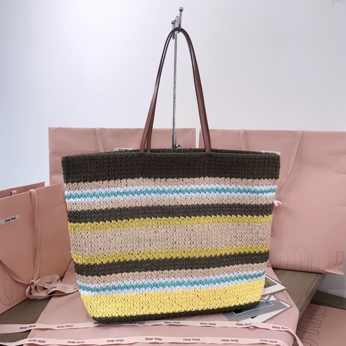 Raffia-Effect Woven Tote Bag“21*14*12CM”-088=