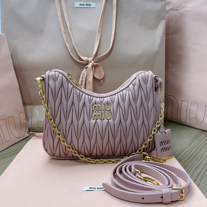 Matelassé Nappa Leather Shoulder Bag“21*16.5*5.5CM”-089=
