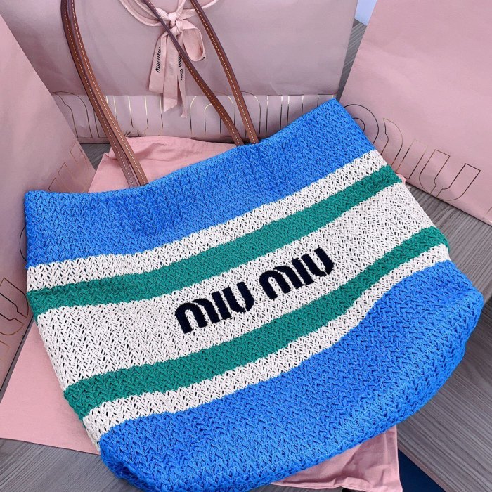 Raffia-Effect Woven Tote Bag“21*14*12CM”-088=