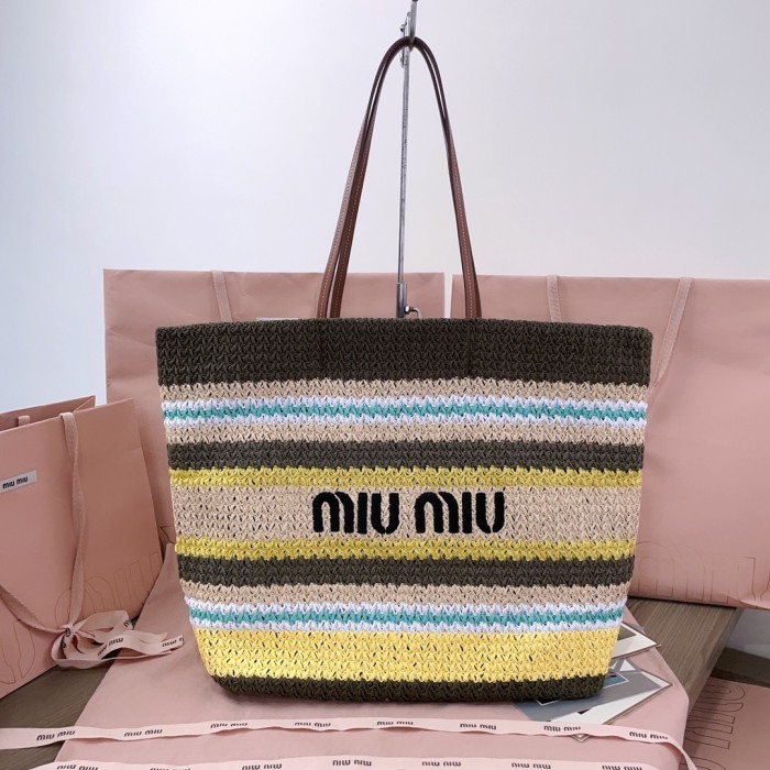 Raffia-Effect Woven Tote Bag“21*14*12CM”-088=