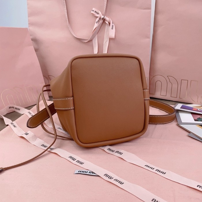 Leather Bucket Bag“”22.5*16*14CM”-058=