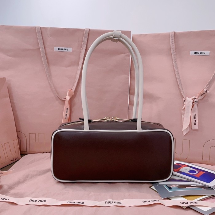 Beau Leather Top-Handle Bag“28*12*9CM”-089=