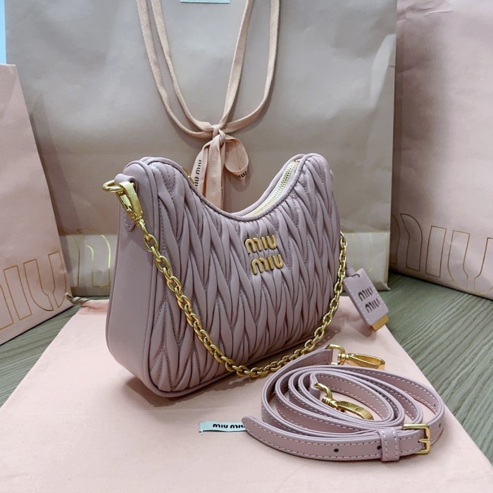 Matelassé Nappa Leather Shoulder Bag“21*16.5*5.5CM”-089=