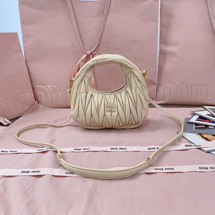 Wander Matelassé Nappa Lleather Hobo Bag“18*10*6CM”-058=