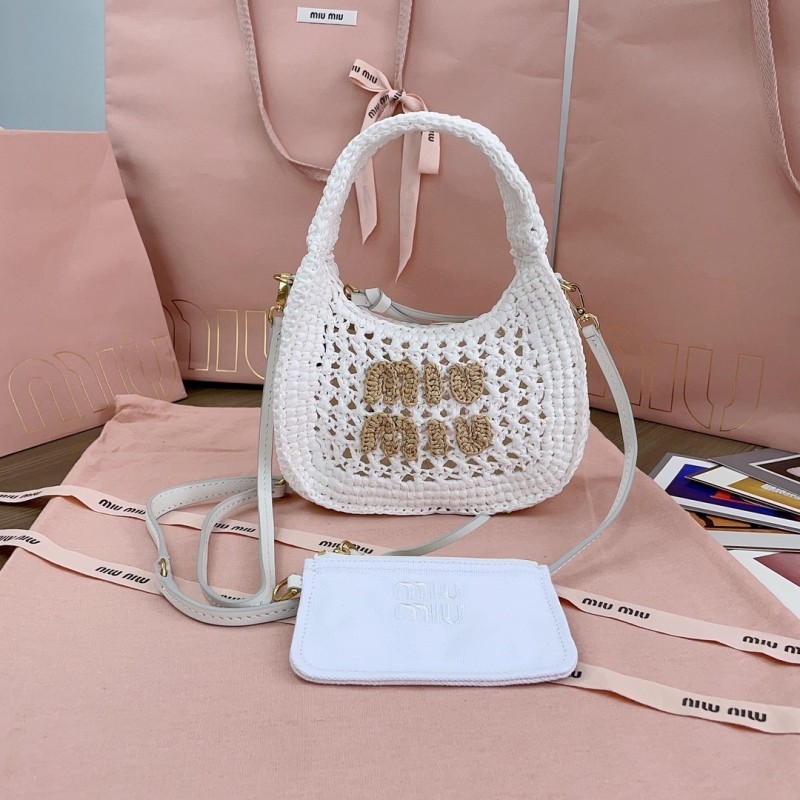 Woven Fabric Handbag With Leather Trim“24*18*9CM”-058=