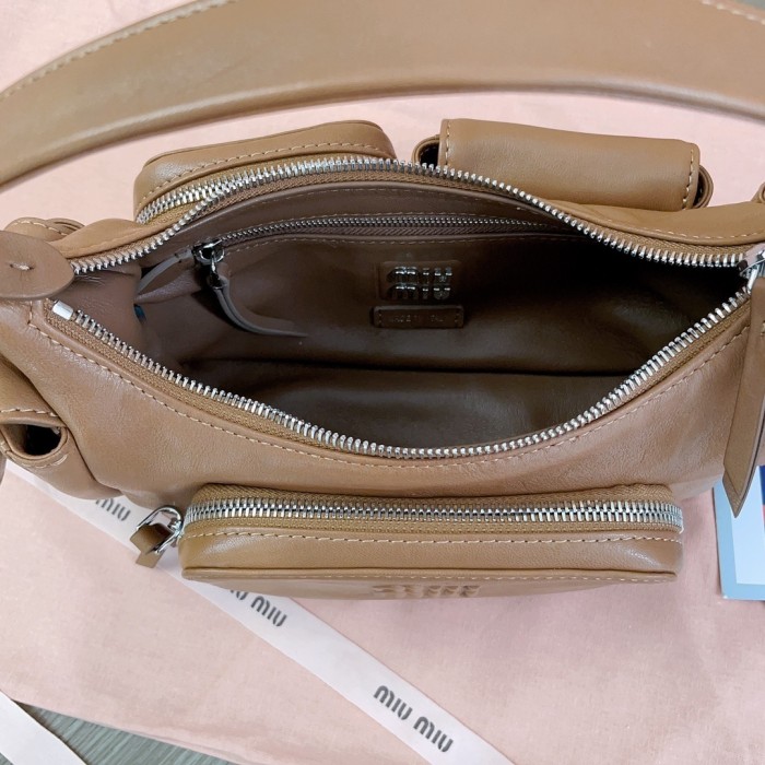Nappa Leather Pocket Bag“21*12*6CM”-0301=
