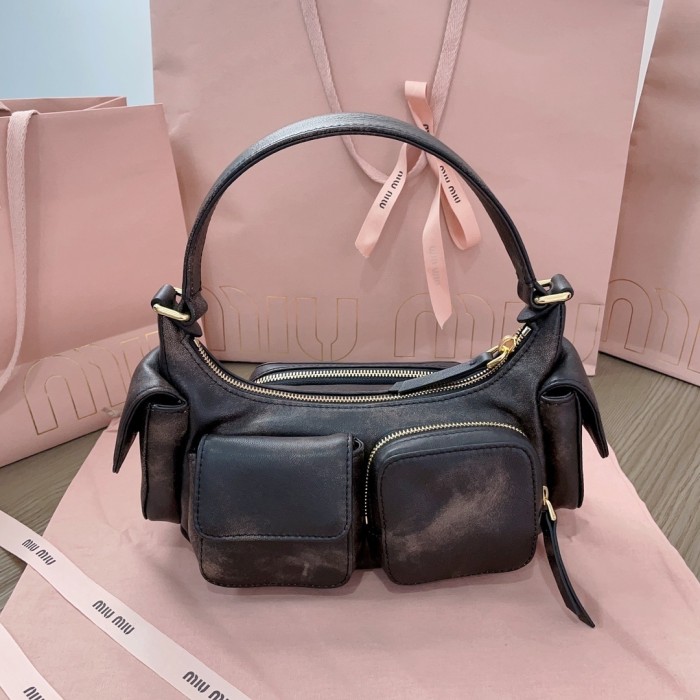 Nappa Leather Pocket Bag“21*12*6CM”-0301=