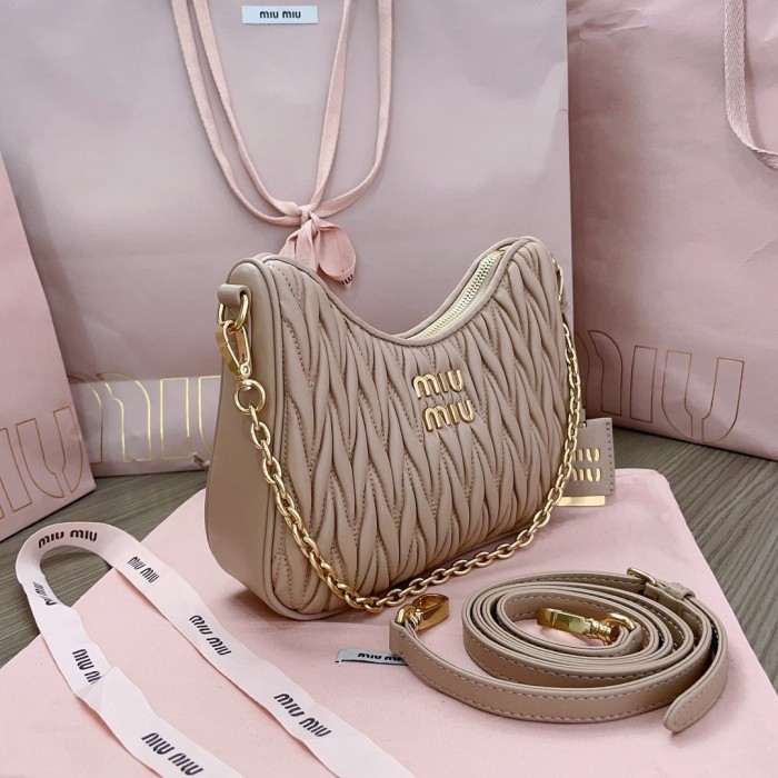 Matelassé Nappa Leather Shoulder Bag“21*16.5*5.5CM”-089=