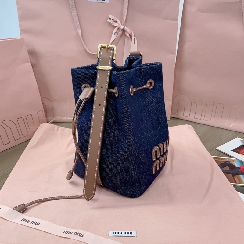 Canvas And Leather Bucket Bag“22.5*16*14CM”-037=