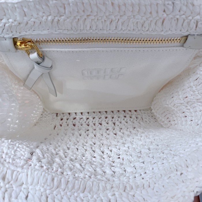 IVY Raffia-Effect Crochet Fabric Tote Bag“22.5*22*7.5CM”-008=