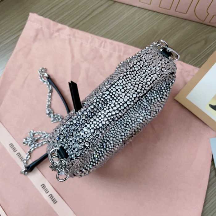 Wander Crystal-Embellished Shoulder Bag“17*10*6CM”-088=