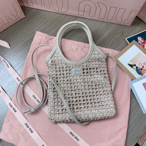 IVY Crystalised Net Leather Bag“24*20CM”-028=