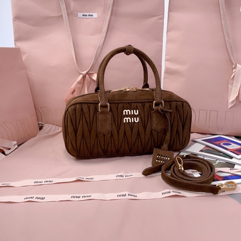 Arcadie Matelassé Suede Bag“27*12*9CM”-0501=