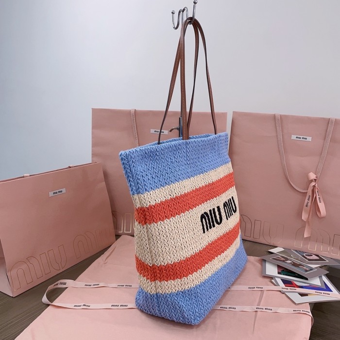Raffia-Effect Woven Tote Bag“21*14*12CM”-088=