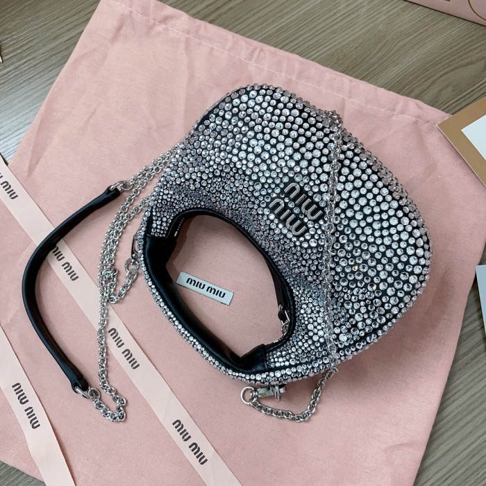 Wander Crystal-Embellished Shoulder Bag“17*10*6CM”-088=