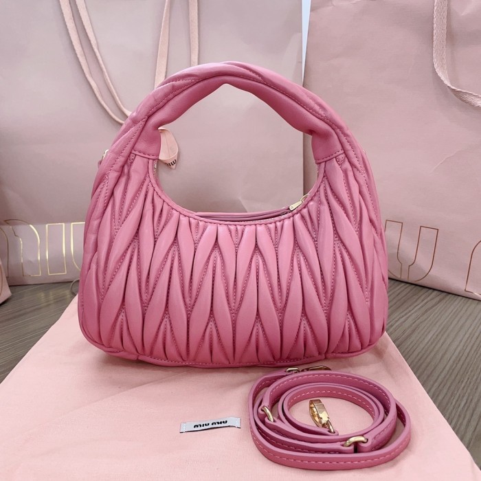 Wander Matelassé Nappa Lleather Hobo Bag“23*13*7CM”-059=