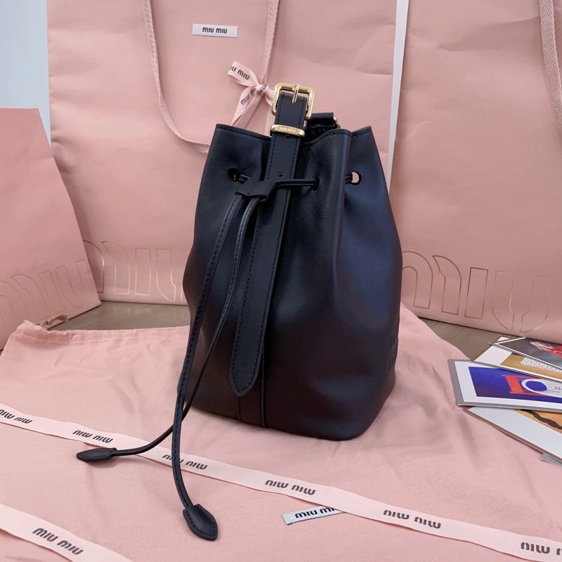 Leather Bucket Bag“”22.5*16*14CM”-058=