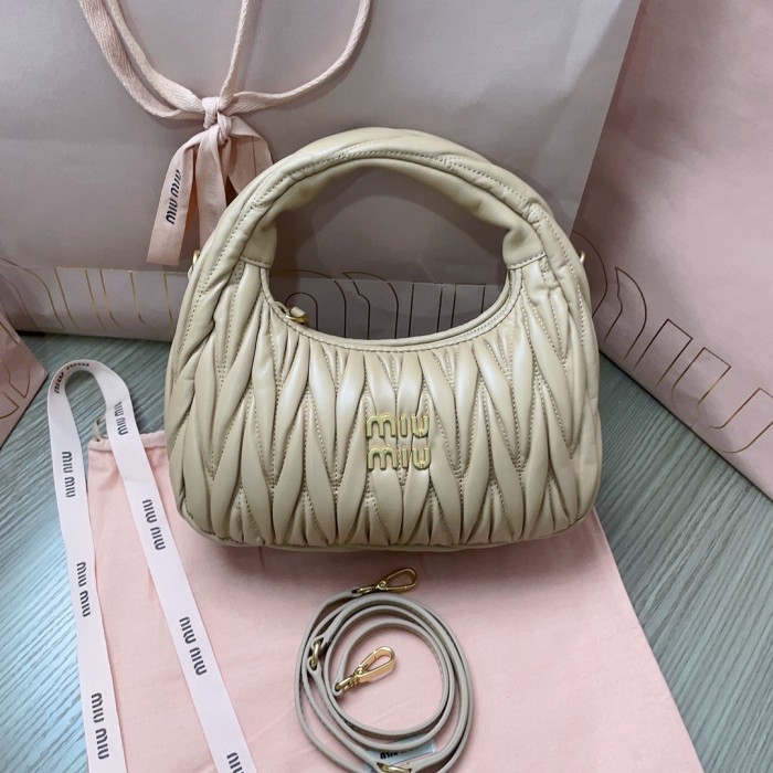 Wander Matelassé Nappa Lleather Hobo Bag“23*13*7CM”-059=