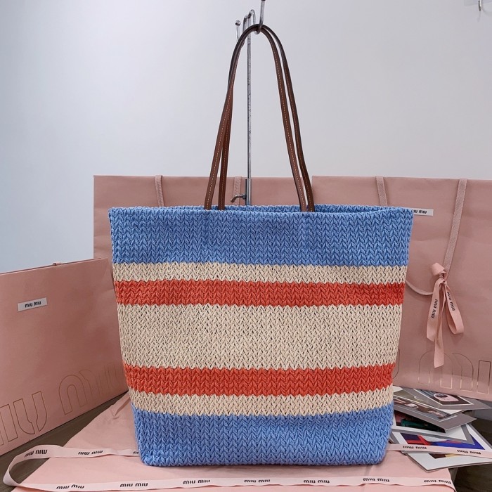 Raffia-Effect Woven Tote Bag“21*14*12CM”-088=