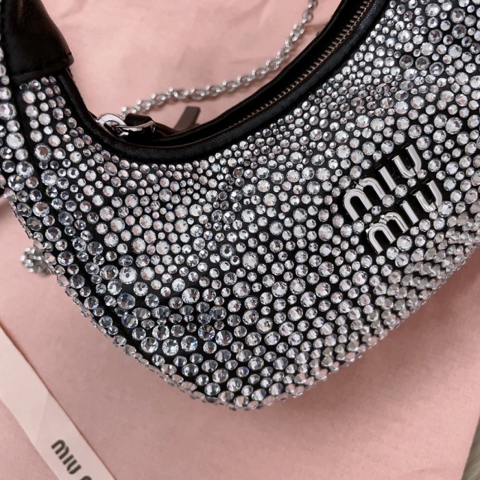 Wander Crystal-Embellished Shoulder Bag“17*10*6CM”-088=