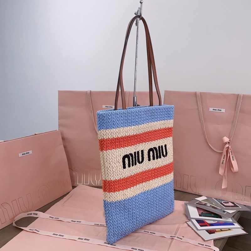 Raffia-Effect Woven Tote Bag“38*30CM”-056=