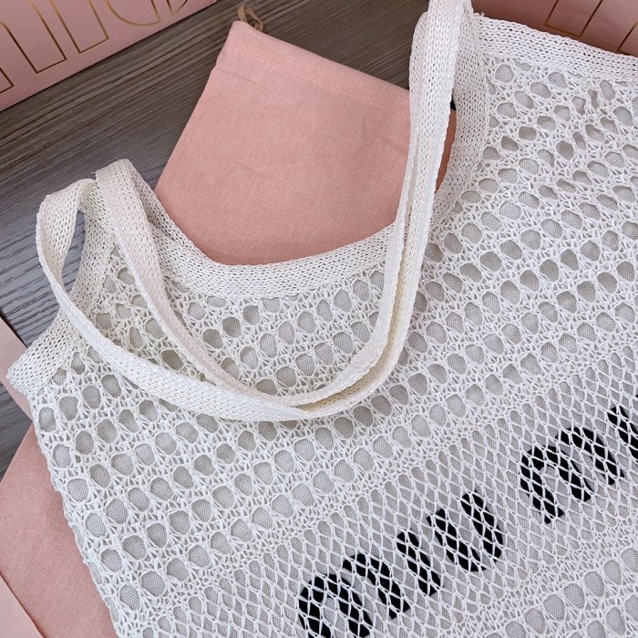 lVY Raffia-Effect And Linen Bag“40*35CM”-076=