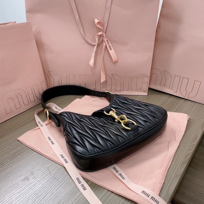 Matelassé Nappa Leather Handle Bag“20*16*11CM”-089=