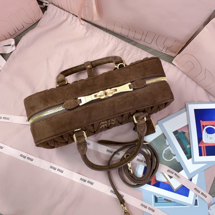 Arcadie Matelassé Suede Bag“27*12*9CM”-0501=