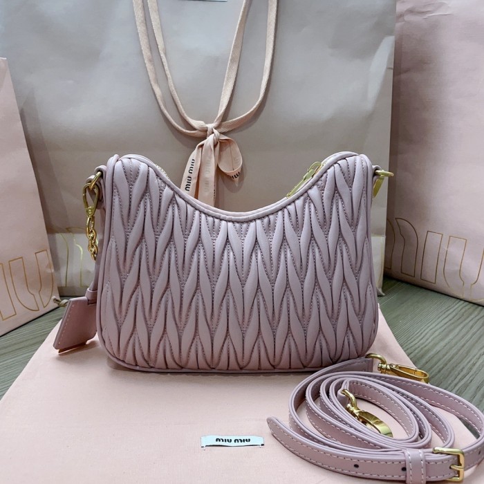 Matelassé Nappa Leather Shoulder Bag“21*16.5*5.5CM”-089=