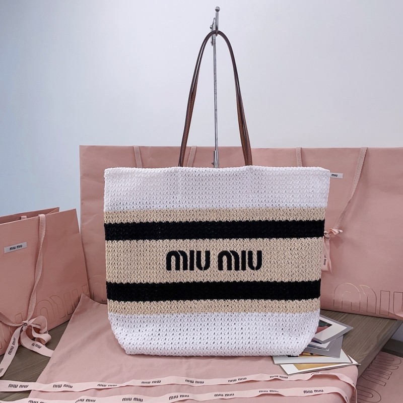Raffia-Effect Woven Tote Bag“40*34*16CM”-086=
