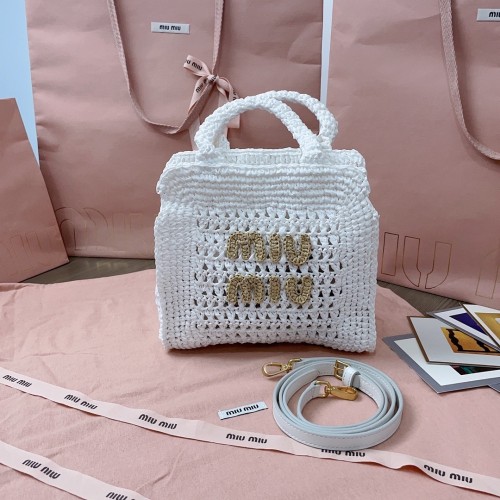 IVY Raffia-Effect Crochet Fabric Tote Bag“22.5*22*7.5CM”-008=