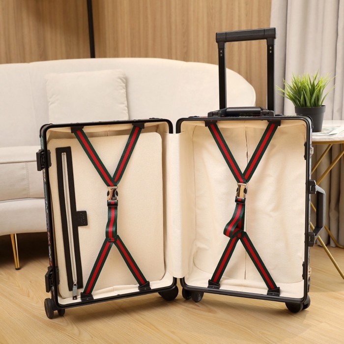 Embossed Leather Trolley 20 inch  -0051=