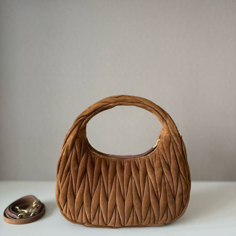 Wander Matelassé Suede Hobo Bag“23*13*7CM”-008=