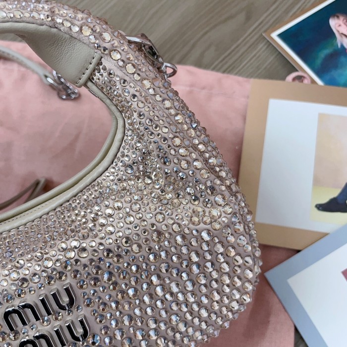 Wander Crystal-Embellished Shoulder Bag“17*10*6CM”-088=