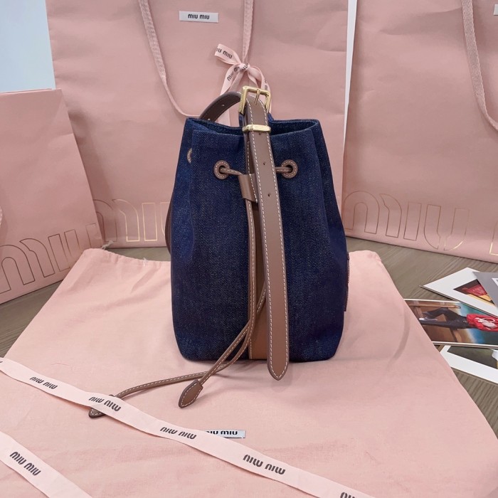 Canvas And Leather Bucket Bag“22.5*16*14CM”-037=