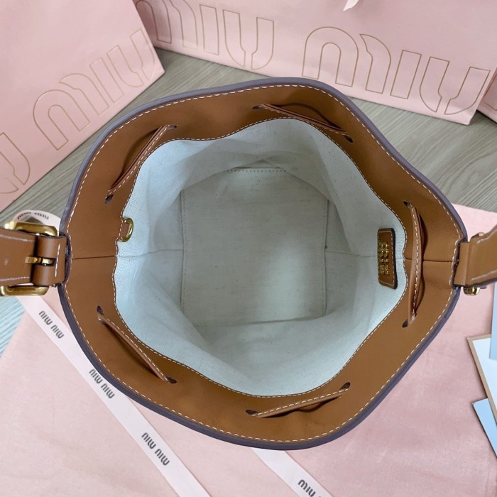 Leather Bucket Bag“”22.5*16*14CM”-058=