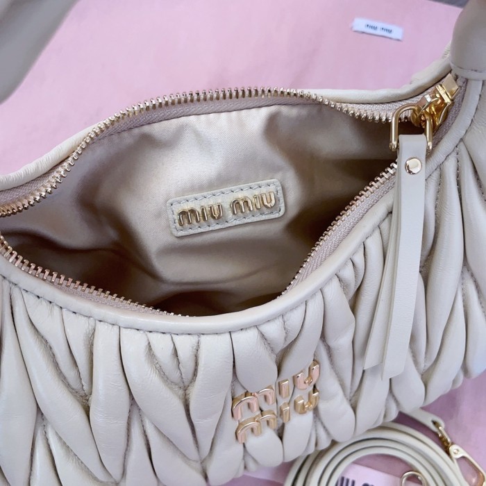 Wander Matelassé Nappa Leather Hobo Mini-Bag“23*13*7CM”-059=