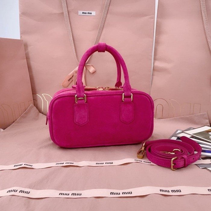Arcadie Padded Suede Top-Handle Bag“22*10.5*7.5CM”-068=