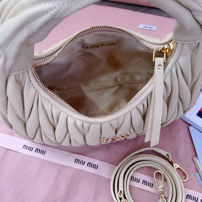 Wander Matelassé Nappa Leather Hobo Mini-Bag“23*13*7CM”-059=