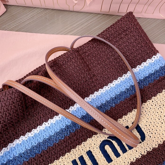 Raffia-Effect Woven Tote Bag“21*14*12CM”-088=