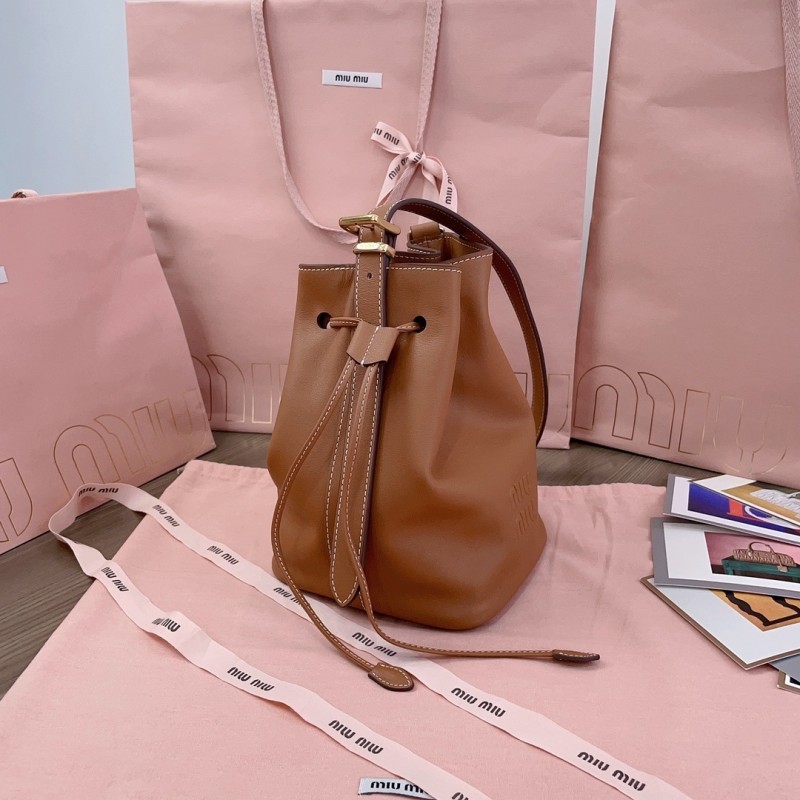 Leather Bucket Bag“”22.5*16*14CM”-058=