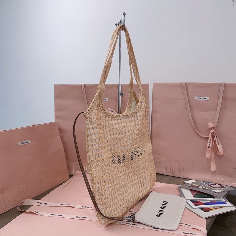 lVY Raffia-Effect And Linen Bag“40*35CM”-076=