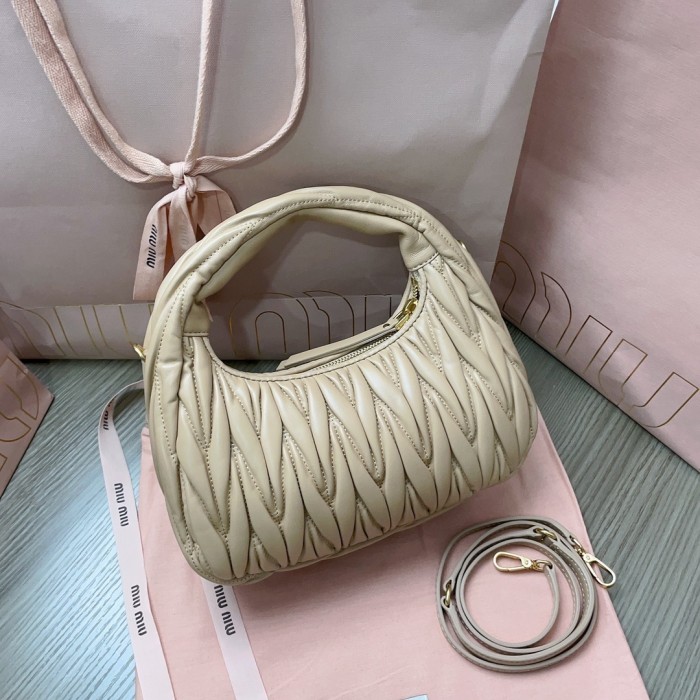 Wander Matelassé Nappa Lleather Hobo Bag“23*13*7CM”-059=