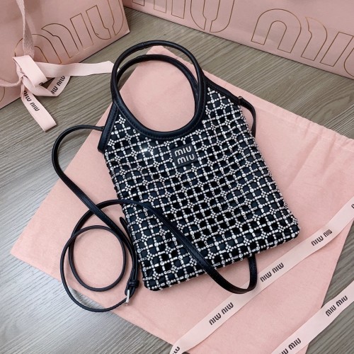 IVY Crystalised Net Leather Bag“24*20CM”-028=